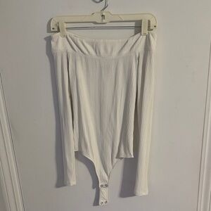 Hollister Cream Ribbed Bodysuit